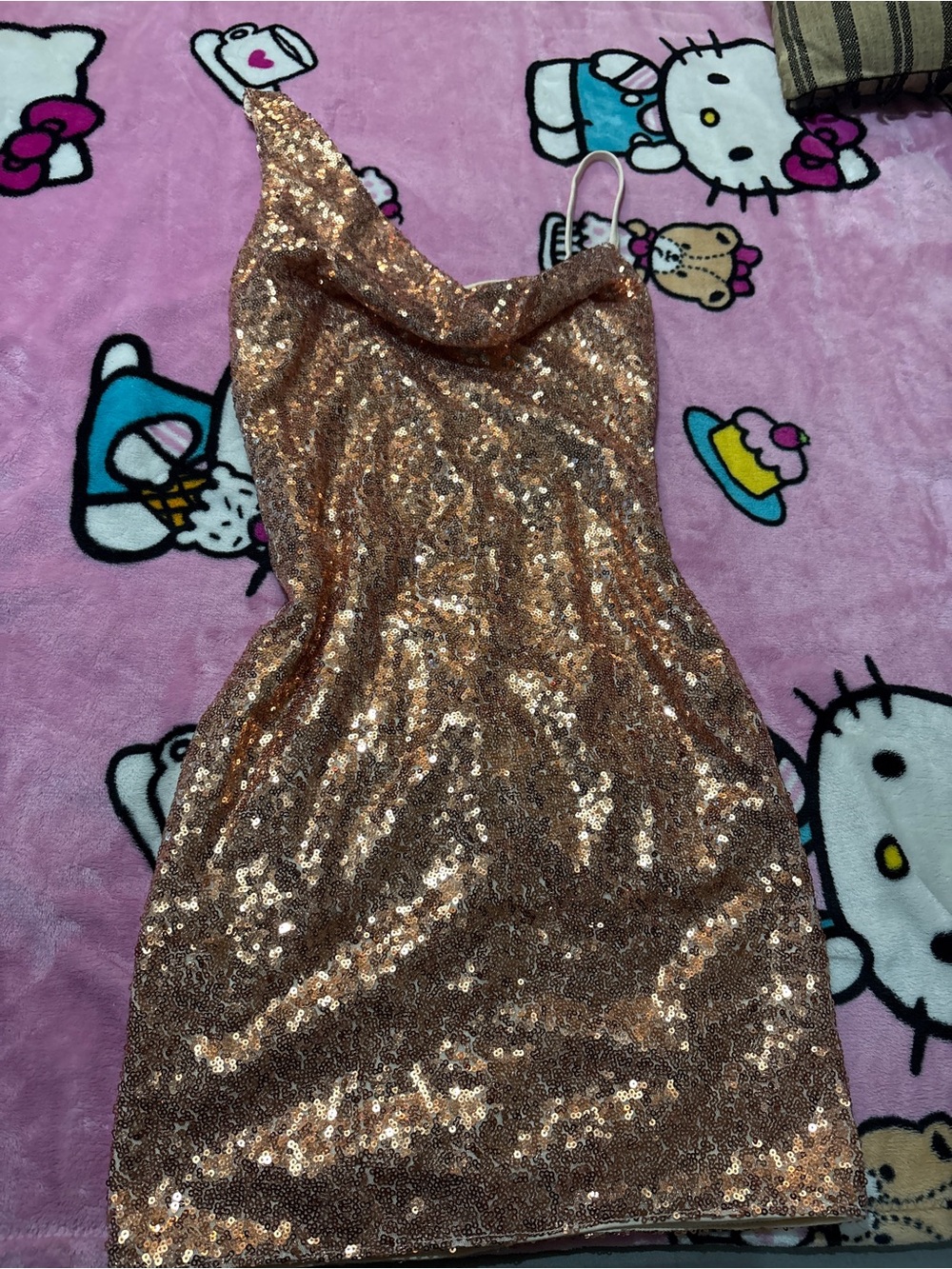 Hello Molly Rose Gold Sequin Mini Dress